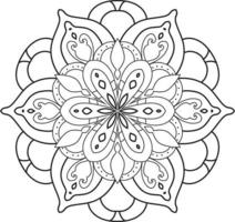 contorno nero fiore mandala pro vettore