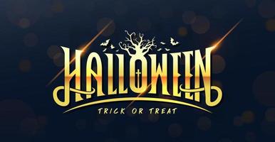 banner di testo felice halloween vettore