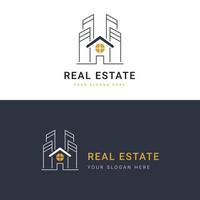 modello di logo immobiliare, logo perfetto per le aziende legate al settore immobiliare. illustrazione vettoriale immobiliare.