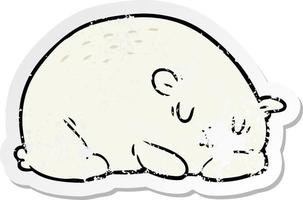 adesivo in difficoltà di un cartone animato orso polare vettore