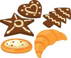 sfondo illustrazione vettoriale cookie set di simboli isolato su sfondo bianco