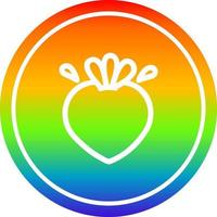 circolare di frutta fresca nello spettro dell'arcobaleno vettore