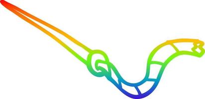 arcobaleno gradiente linea disegno cartone animato ago e filo vettore