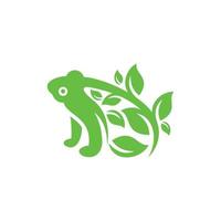 logo di ecologia della natura della foglia della rana vettore