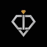 logo geometrico della lettera i diamante vettore