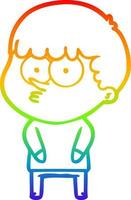 arcobaleno gradiente disegno cartone animato ragazzo curioso vettore