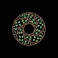 logo di lusso della natura di rotazione del cerchio dell'albero vettore