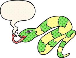 serpente sibilante del fumetto e fumetto in stile fumetto vettore
