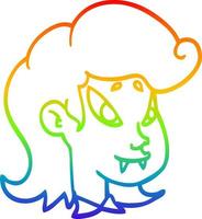 arcobaleno gradiente di disegno testa di vampiro cartone animato vettore