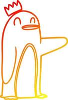 caldo gradiente disegno cartone animato pinguino imperatore vettore
