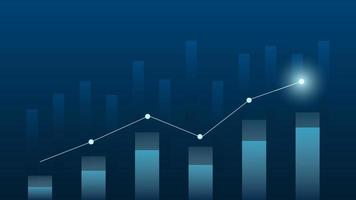 il grafico a barre mostra le prestazioni aziendali e l'efficacia finanziaria su sfondo blu scuro vettore