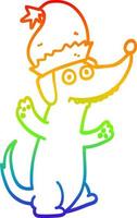 arcobaleno gradiente di disegno cane simpatico cartone animato di natale vettore