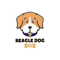 stile piatto logo cane beagle vettore