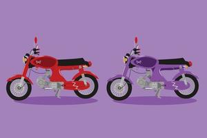 rosso e viola vecchio motocicletta vettore