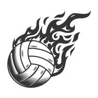 caldo pallavolo fuoco logo silhouette. pallavolo club grafico design loghi o icone. vettore illustrazione.