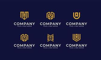 impostato di monogramma logo design collezione vettore