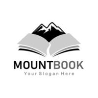 montagna libro logo vettore