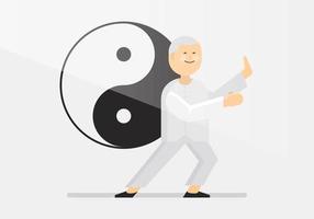 vector uomo di tai chi