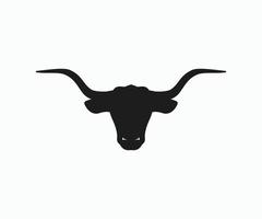 Texas Longhorn logo, bestiame testa silhouette vettore. vettore