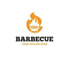 griglia barbecue logo design semplice minimalista vettore. vettore