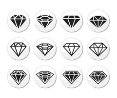 diamante icona impostare. impostato vettore quadri vettore collezione.