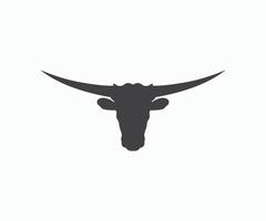 Texas Longhorn bestiame testa icona. lungo corno icona logo modello vettore