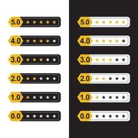 impostato di stelle valutazione simboli nero e bianca vettore