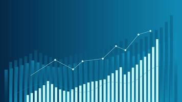 il grafico a barre mostra le prestazioni aziendali e l'efficacia finanziaria su sfondo blu scuro vettore