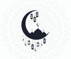eid mubarak Luna con islamico design islamico simbolo. eid mubarak logo design vettore. vettore