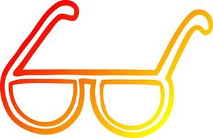 occhiali da cartone animato con disegno a linea sfumata calda vettore