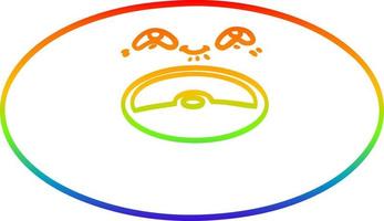 arcobaleno gradiente linea disegno cartone animato vecchio disco in vinile vettore