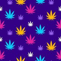 marijuana senza soluzione di continuità modello nel di moda colori. colorato canapa le foglie su blu sfondo per sfondo, tessile, involucro carta vettore