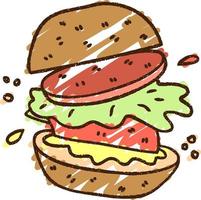 disegno del gesso dell'hamburger vettore