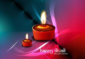 Lampade a olio accese per il festival Diwali vettore
