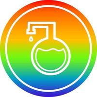 chimico fiala circolare nel arcobaleno spettro vettore