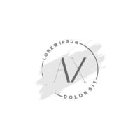 iniziale ascia minimalista logo con spazzola, iniziale logo per firma, nozze, moda, floreale e botanico. vettore