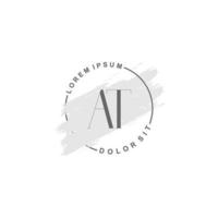 iniziale a minimalista logo con spazzola, iniziale logo per firma, nozze, moda, floreale e botanico. vettore