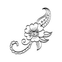 alcanna tatuaggio fiore design. mehndi stile. vettore