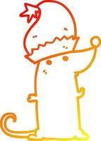 caldo pendenza linea disegno cartone animato ratto indossare Natale cappello vettore