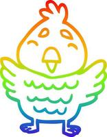 arcobaleno gradiente linea disegno cartone animato uccello rosso vettore