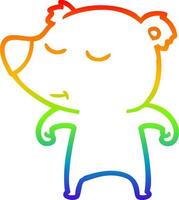 arcobaleno gradiente di disegno felice cartone animato orso vettore