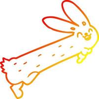 caldo gradiente di disegno divertente cartone animato coniglio vettore