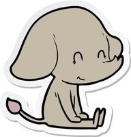 adesivo di un simpatico cartone animato elefante vettore