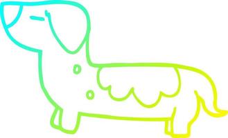 cane cartone animato disegno a tratteggio gradiente freddo vettore