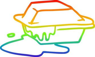 arcobaleno pendenza linea disegno cartone animato cibo prendere su vettore