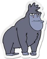 etichetta di un' cartone animato gorilla vettore