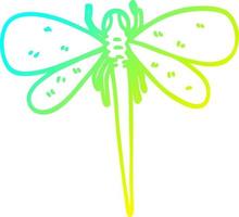 freddo pendenza linea disegno cartone animato libellula vettore