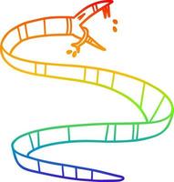 arcobaleno gradiente linea disegno cartone animato serpente velenoso vettore