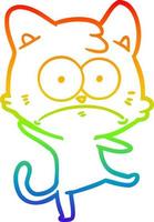 arcobaleno gradiente linea disegno cartone animato gatto nervoso vettore