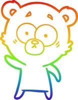 arcobaleno gradiente di disegno cartone animato orso preoccupato vettore